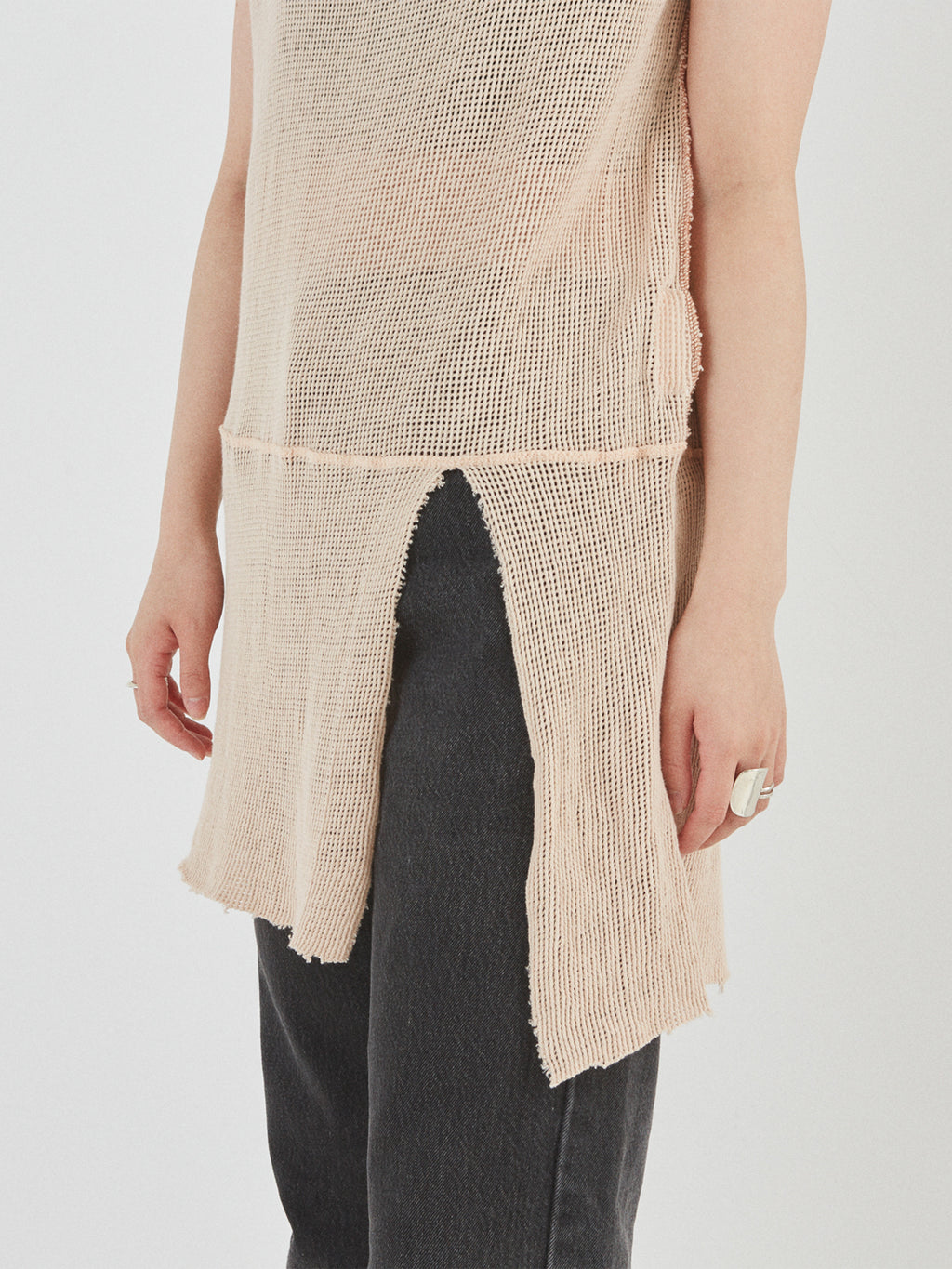 NOMADS N/S TEE LONG COTTON MESH AM-C0214 Beige