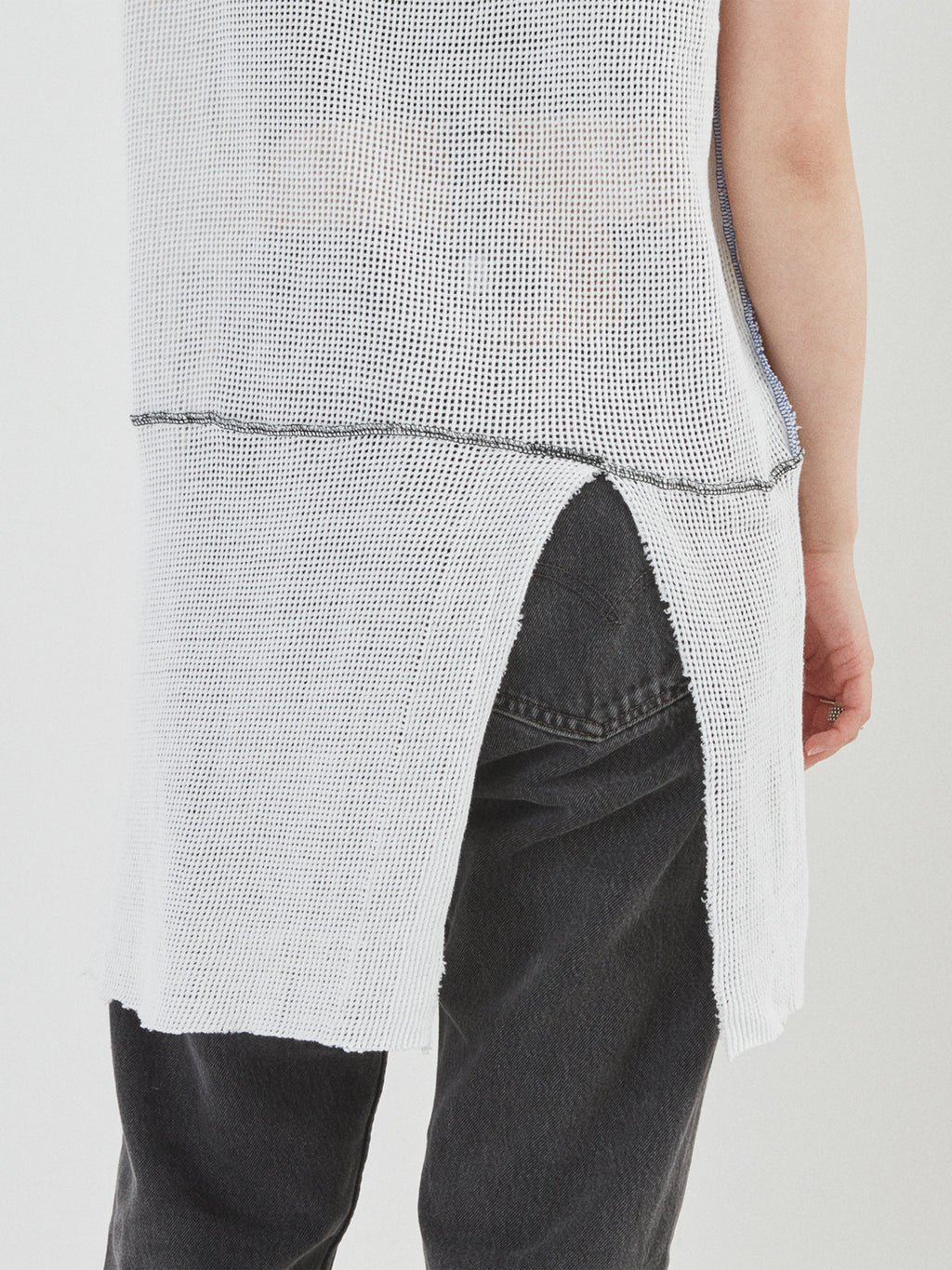 NOMADS N/S TEE LONG COTTON MESH AM-C0214 White