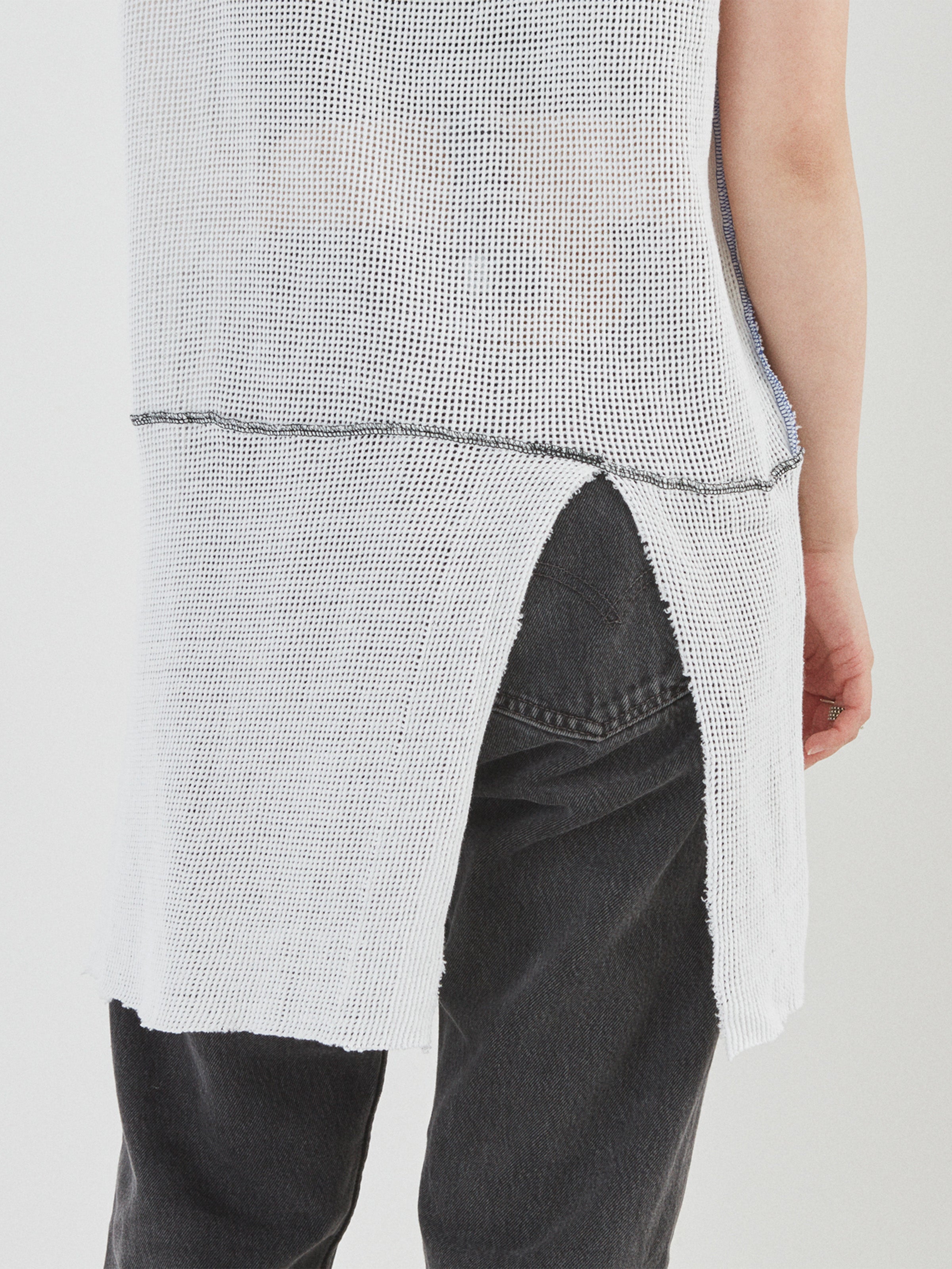 NOMADS N/S TEE LONG COTTON MESH AM-C0214 White