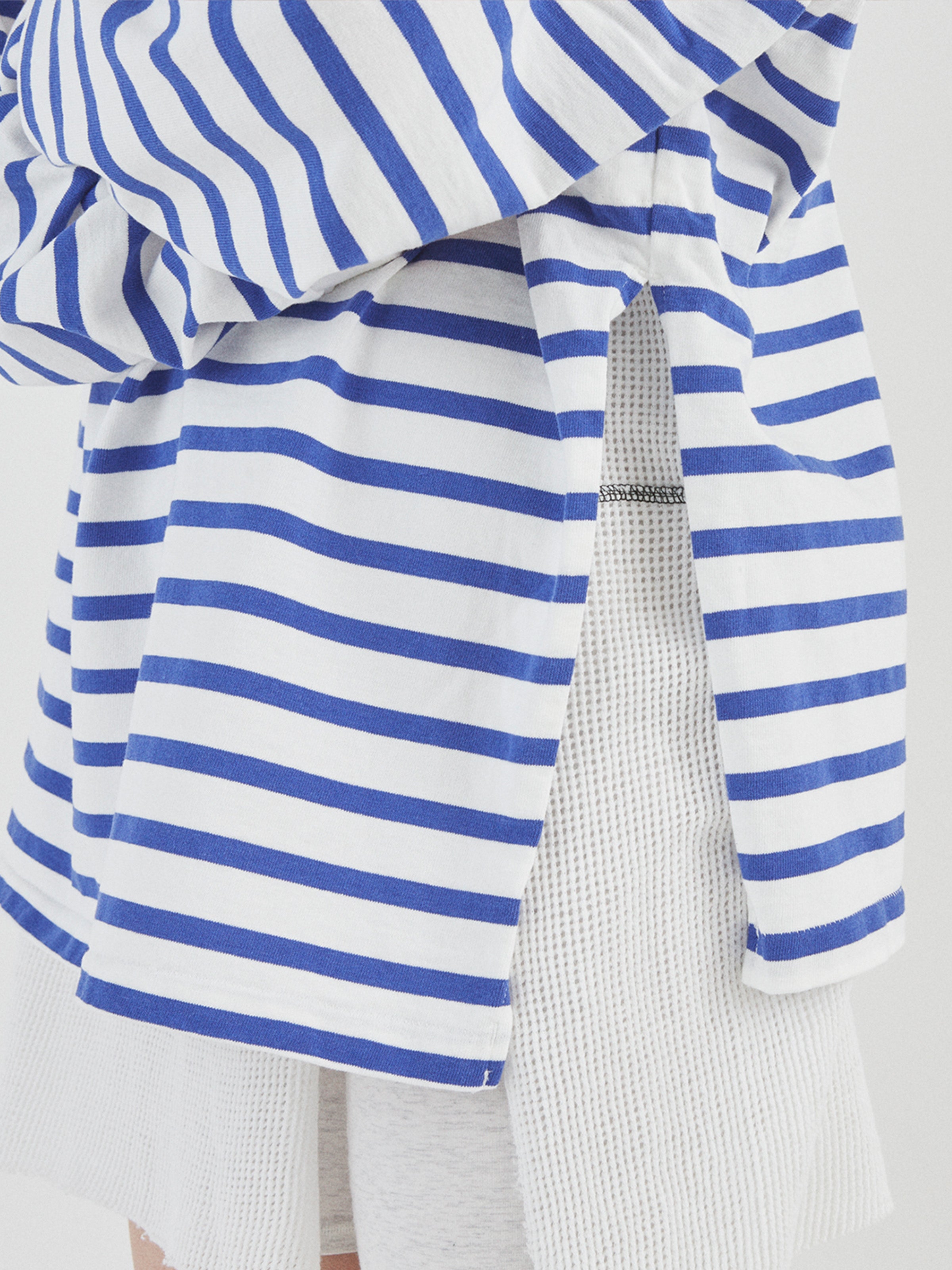 BAGGY L/S TEE COTTON BORDER JERSEY AM-C0203 White/Blue