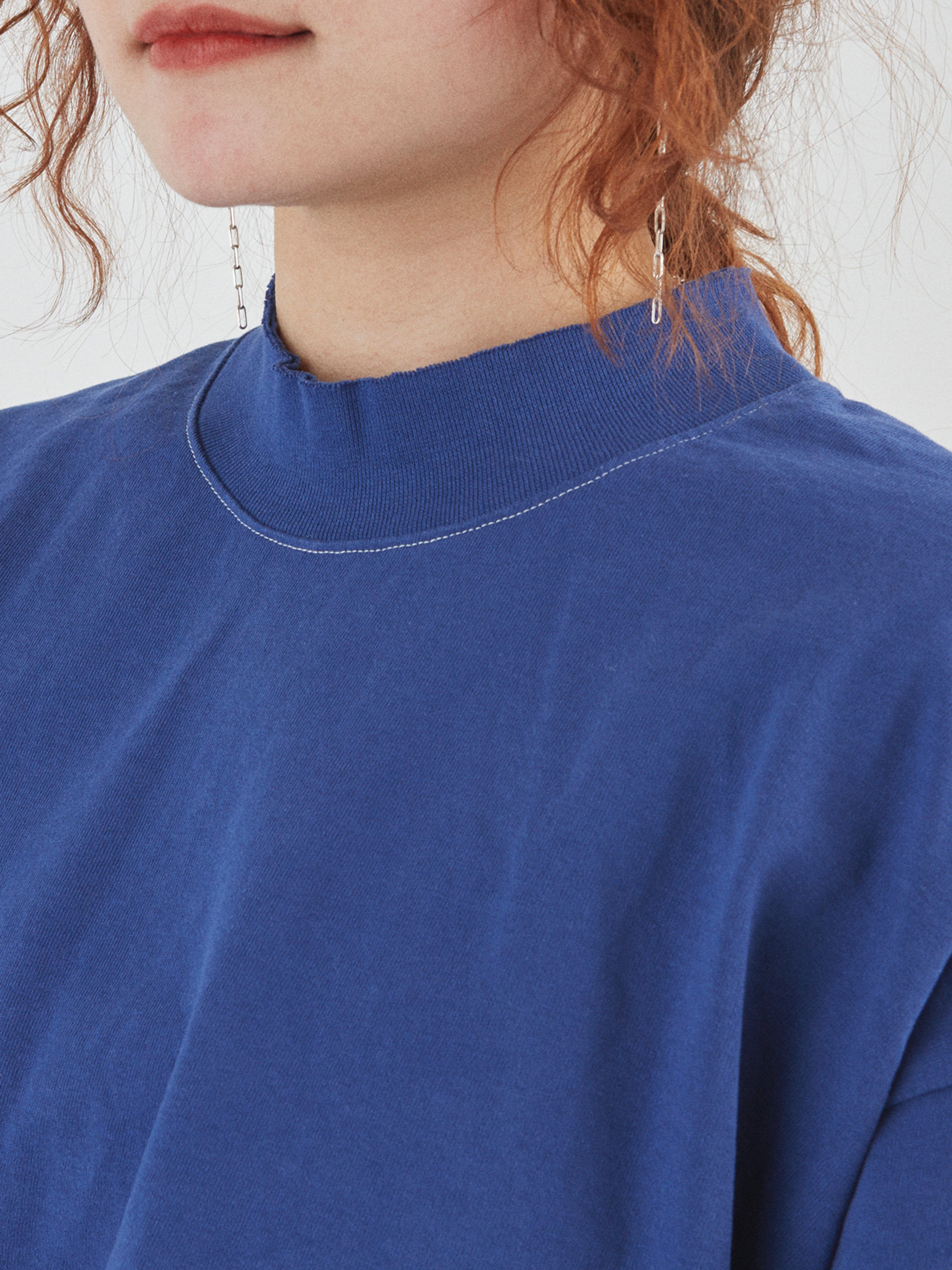 BAGGY L/S TEE COTTON JERSEY AM-C0207 Blue