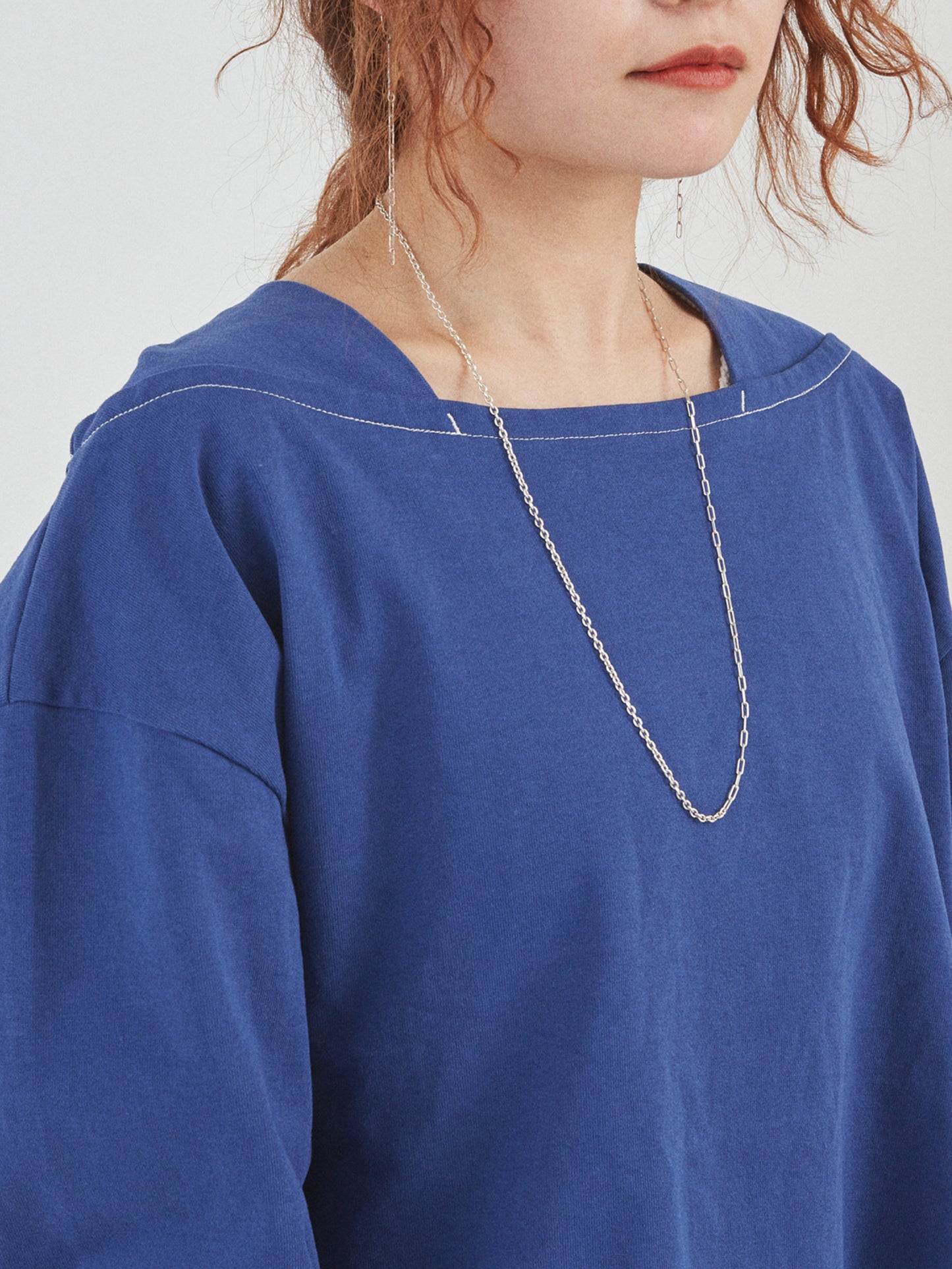 BAGGY BOAT L/S TEE COTTON JERSEY AM-C0205 Blue