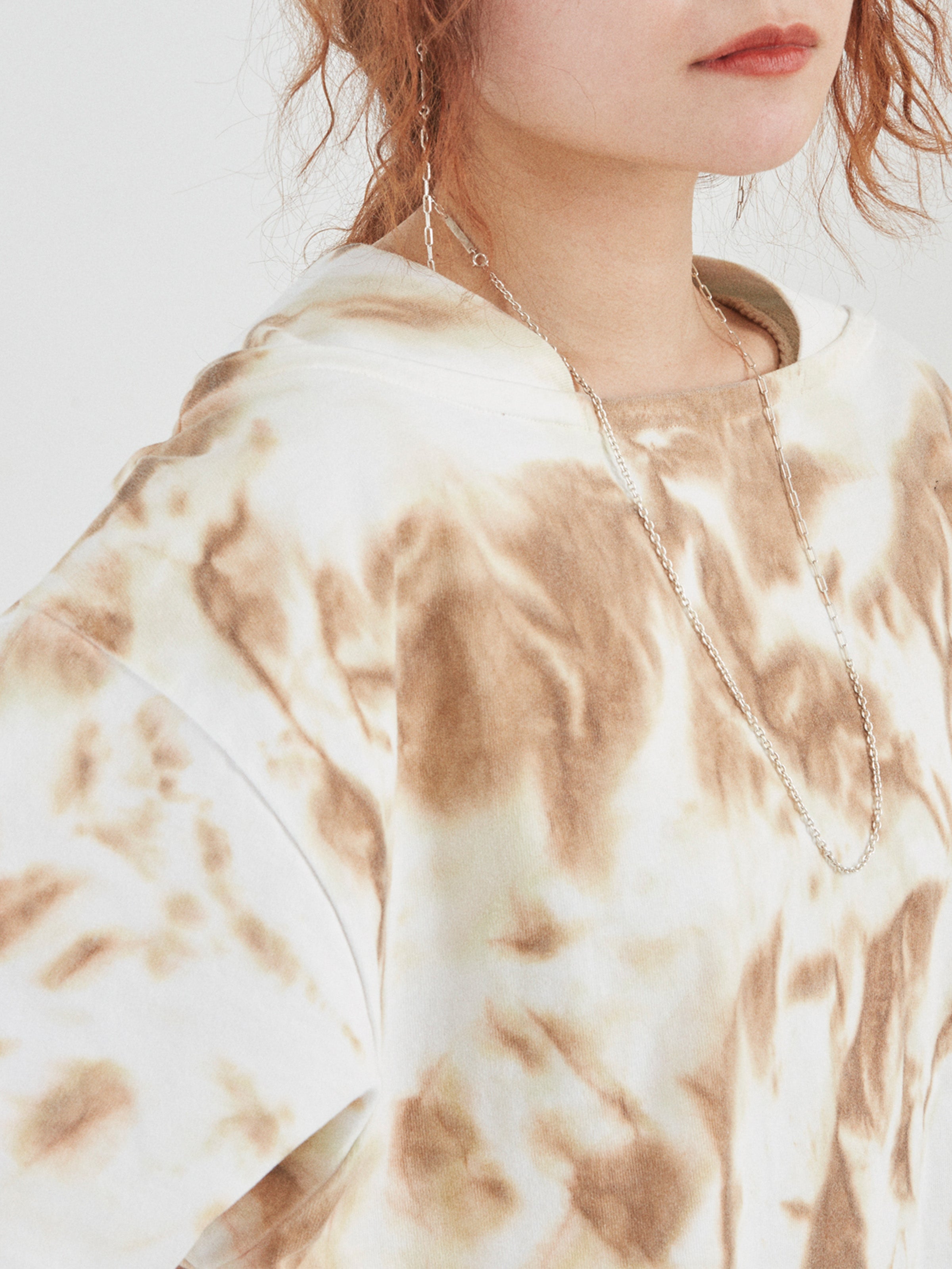 BAGGY BOAT S/S TEE COTTON JERSEY w/ TIE DYE AM-C0210 Beige