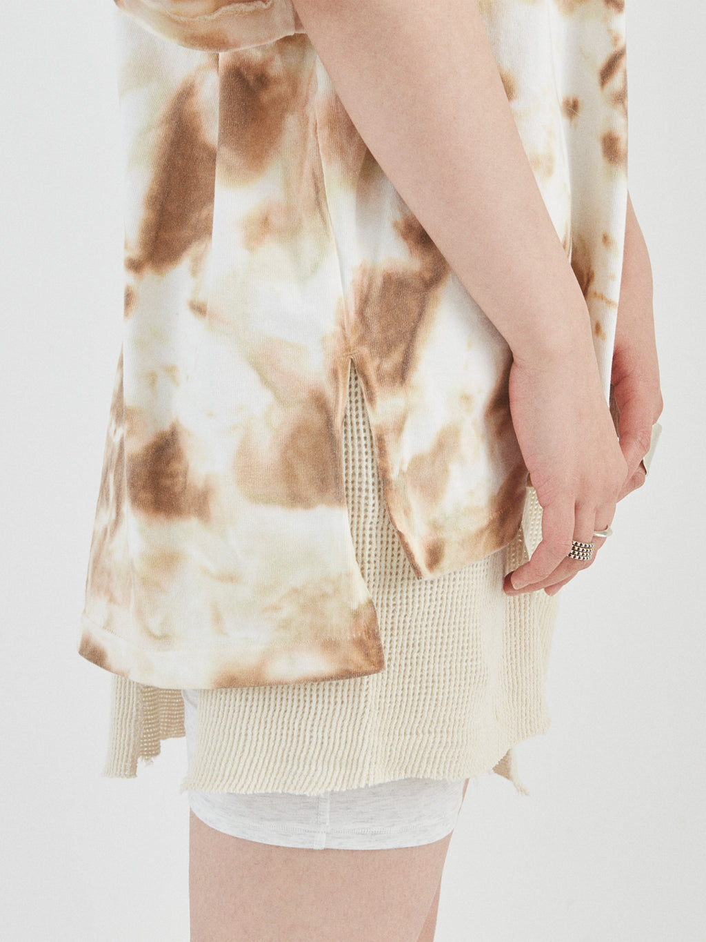 BAGGY BOAT S/S TEE COTTON JERSEY w/ TIE DYE AM-C0210 Beige