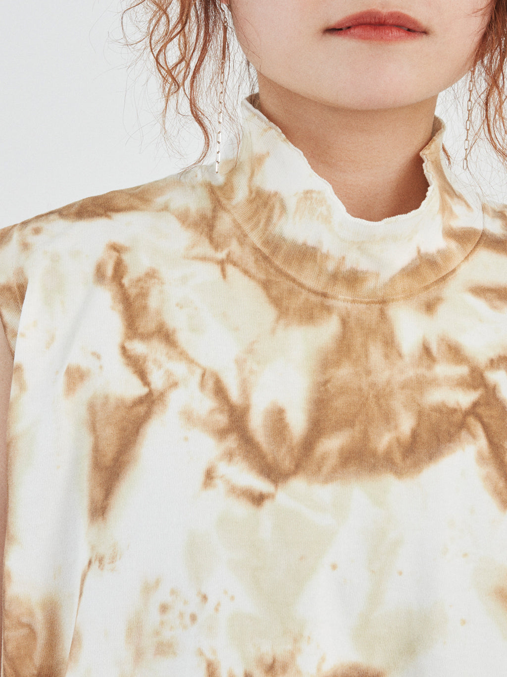 BAGGY N/S TEE COTTON JERSEY w/ TIE DYE AM-C0212 Beige