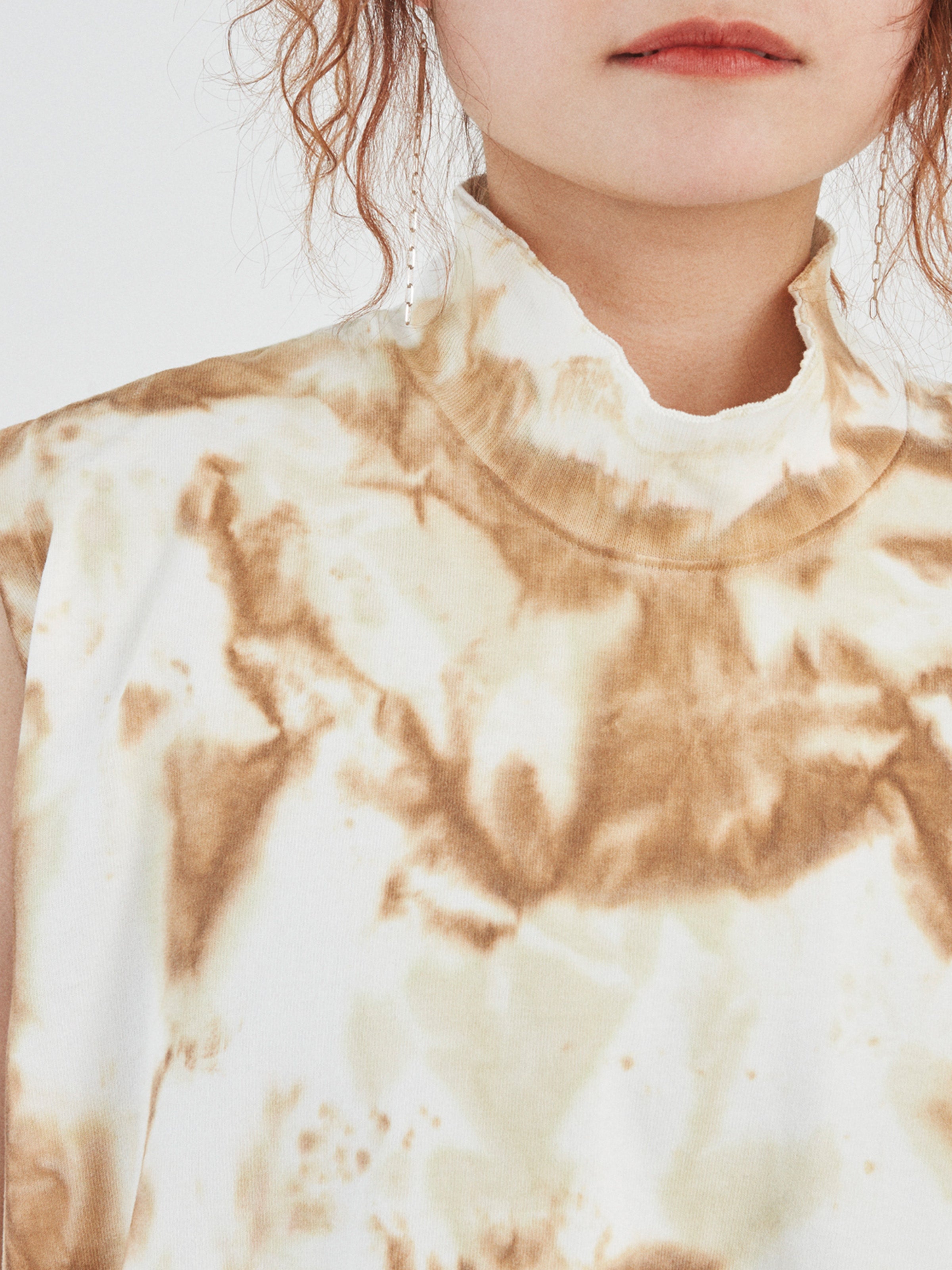 BAGGY N/S TEE COTTON JERSEY w/ TIE DYE AM-C0212 Beige