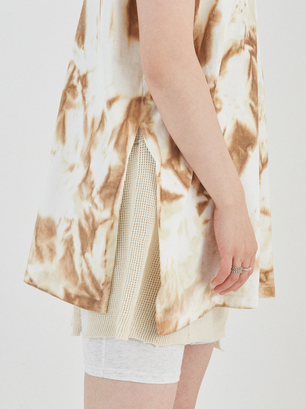 BAGGY N/S TEE COTTON JERSEY w/ TIE DYE AM-C0212 Beige