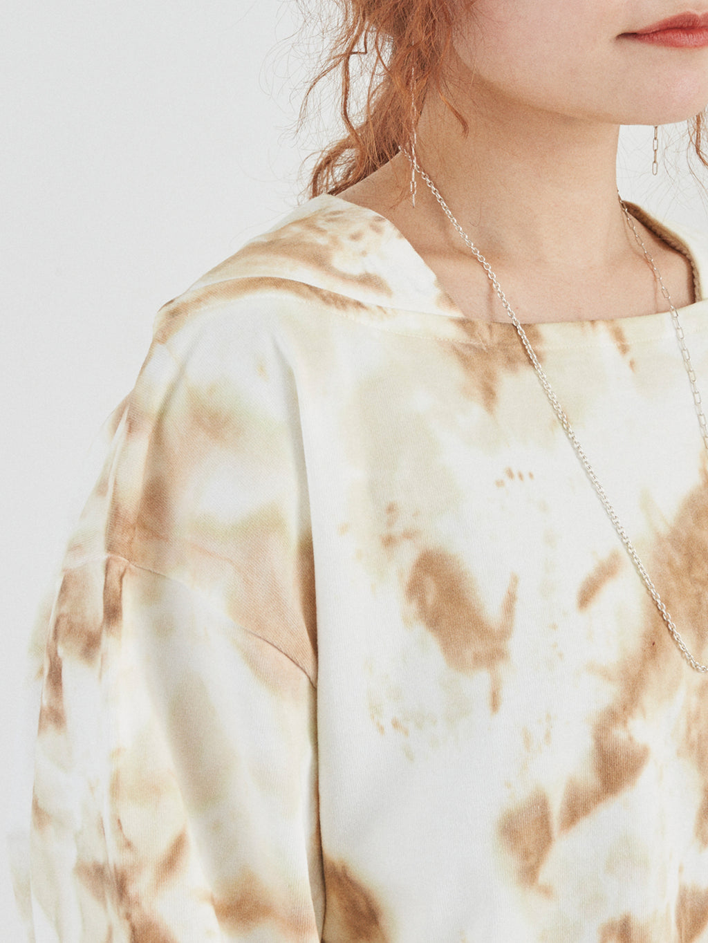 BAGGY BOAT L/S TEE COTTON JERSEY w/ TIE DYE AM-C0209 Beige