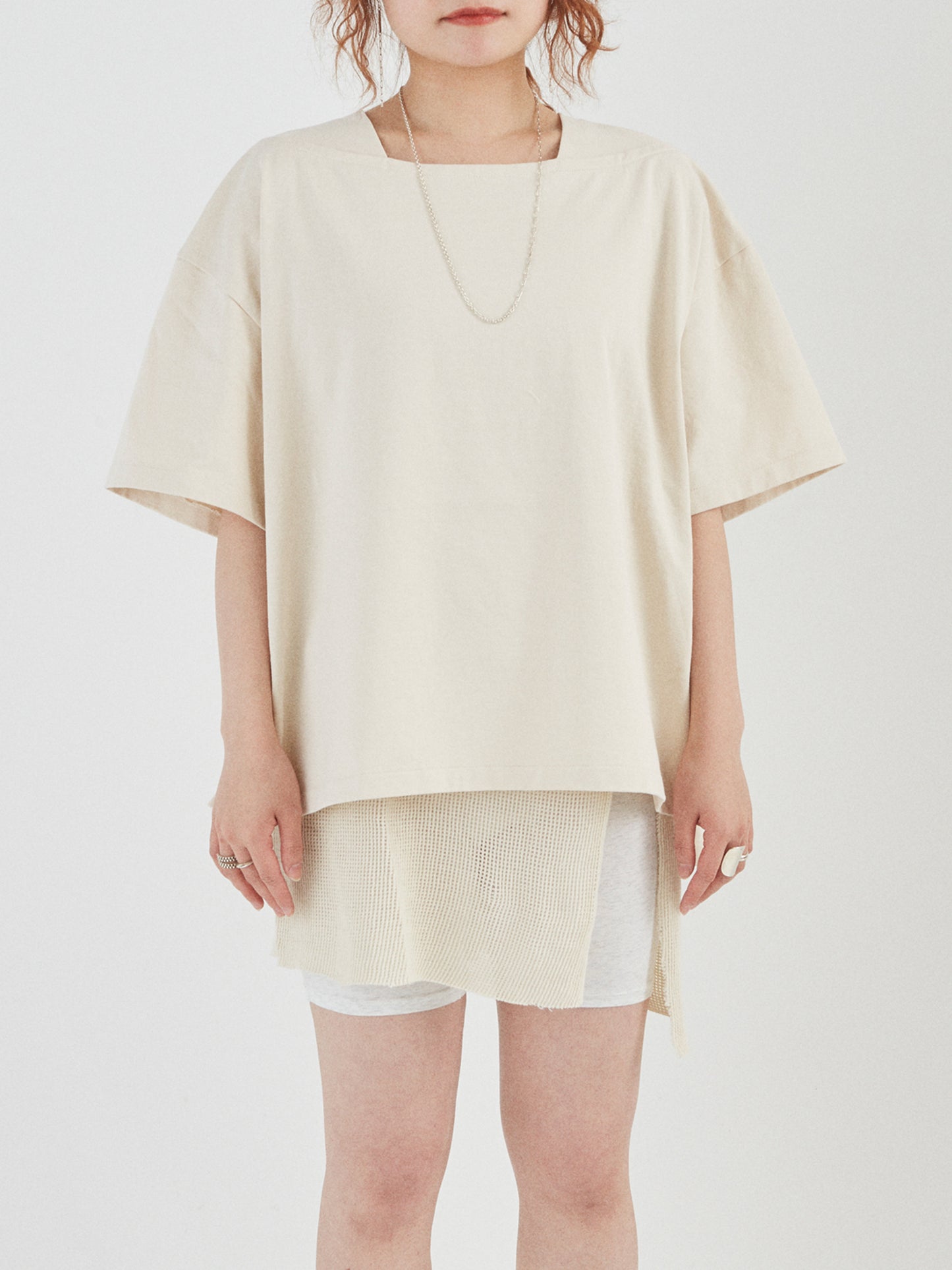 BAGGY BOAT S/S TEE COTTON JERSEY AM-C0206 Natural