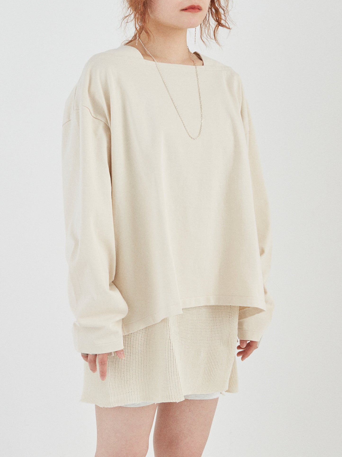 BAGGY BOAT L/S TEE COTTON JERSEY AM-C0205 Natural