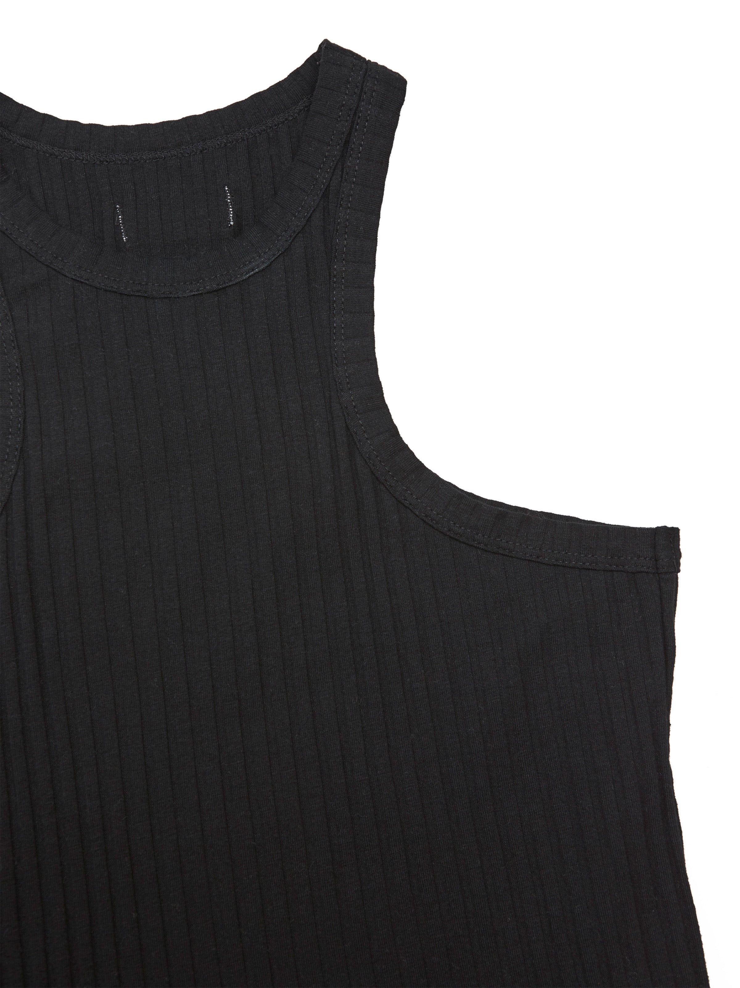 LOVER TANK TOP RIB STRETCH JERSEY AM-C0215 Black