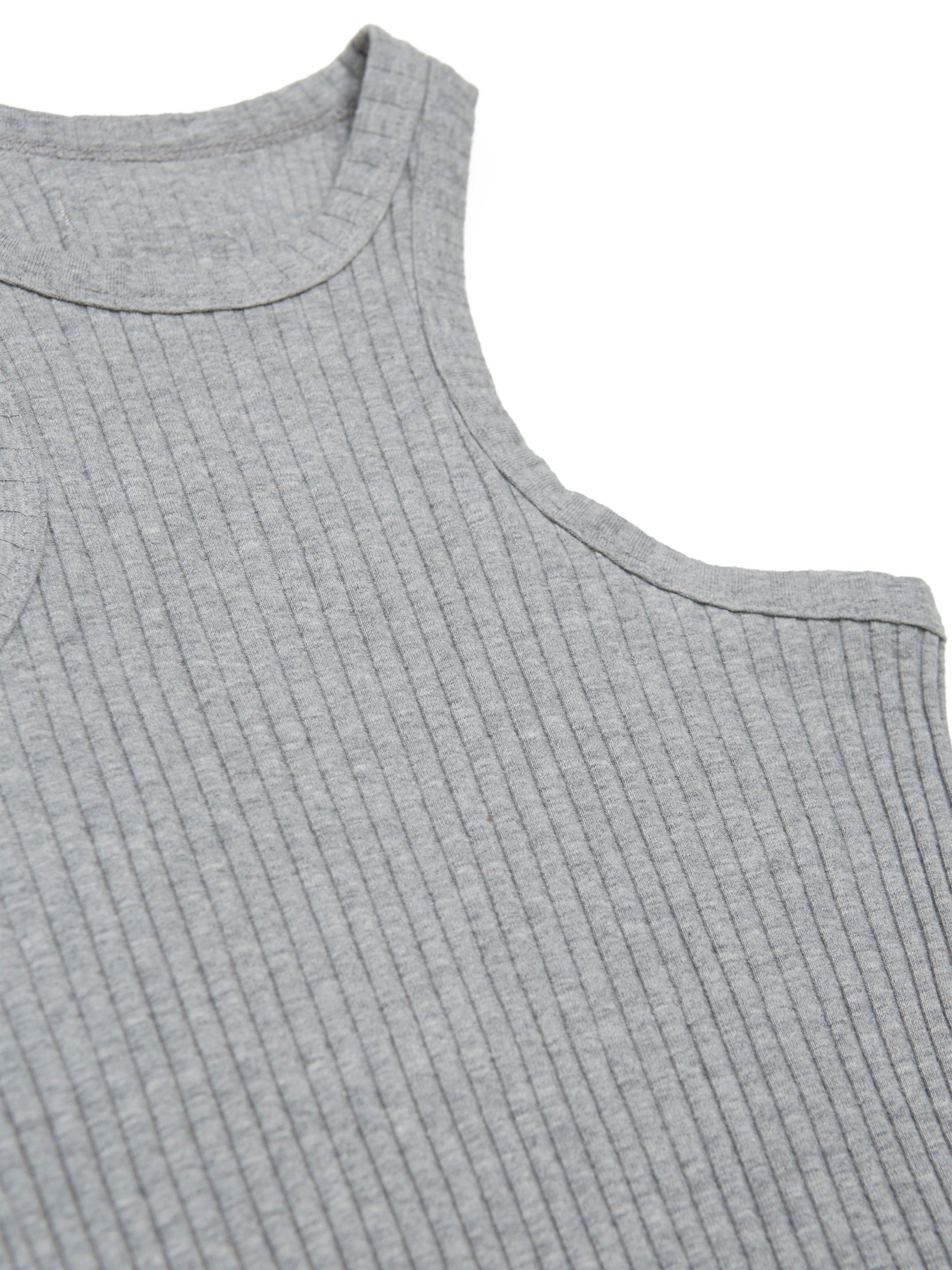 LOVER TANK TOP RIB STRETCH JERSEY AM-C0215 Gray