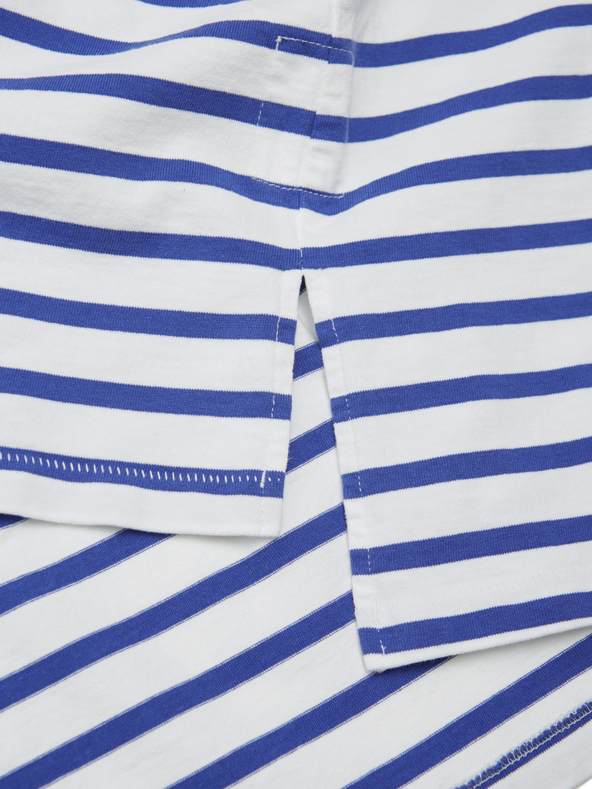 BAGGY BOAT L/S TEE COTTON BORDER JERSEY AM-C0201 White/Blue