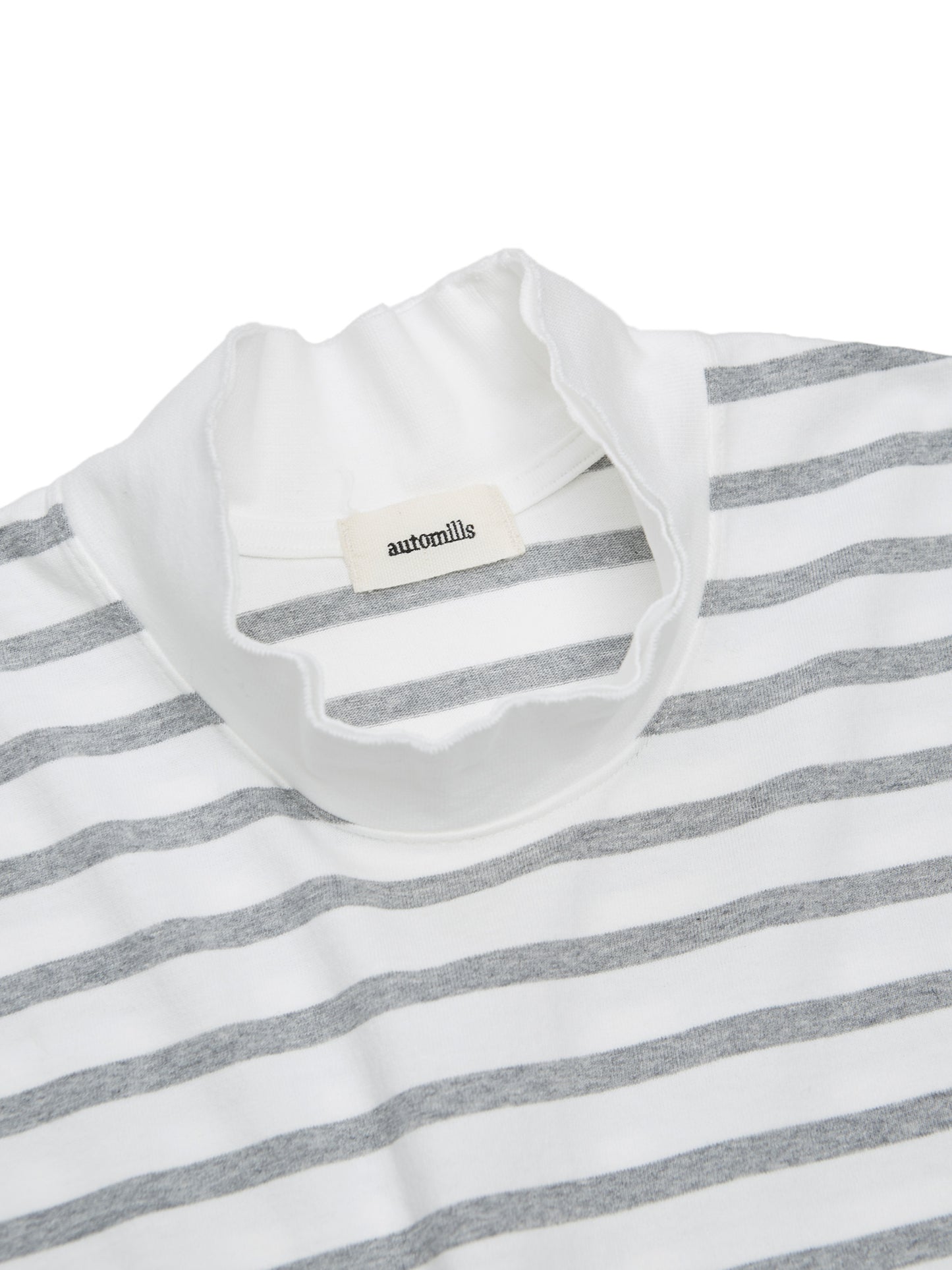 BAGGY N/S TEE COTTON BORDER JERSEY AM-C0204 White/Gray
