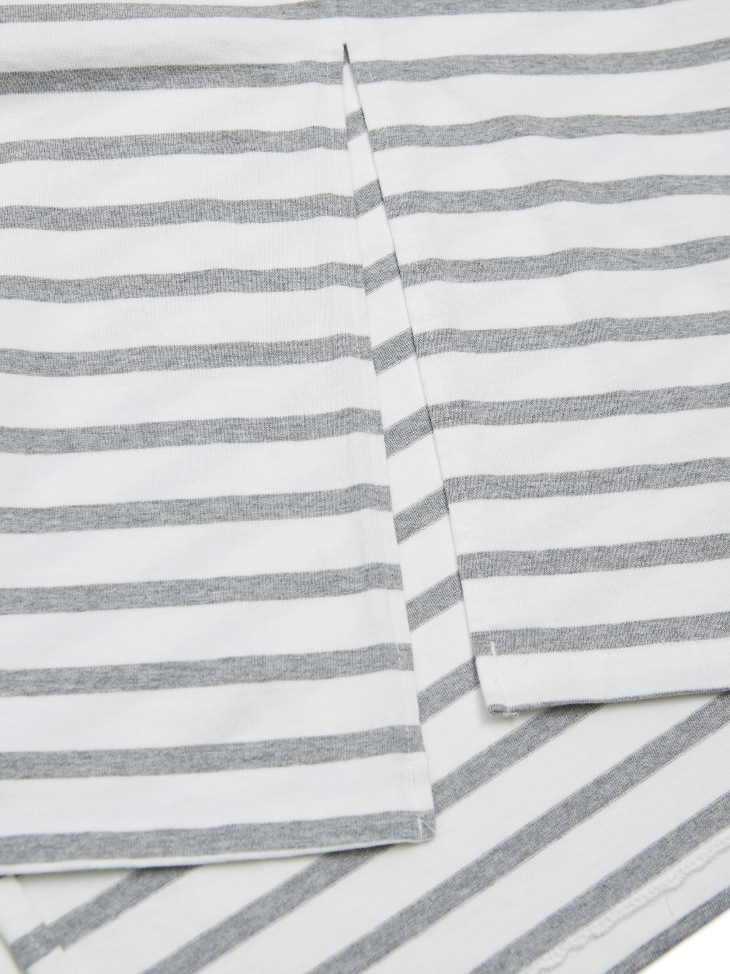 BAGGY N/S TEE COTTON BORDER JERSEY AM-C0204 White/Gray
