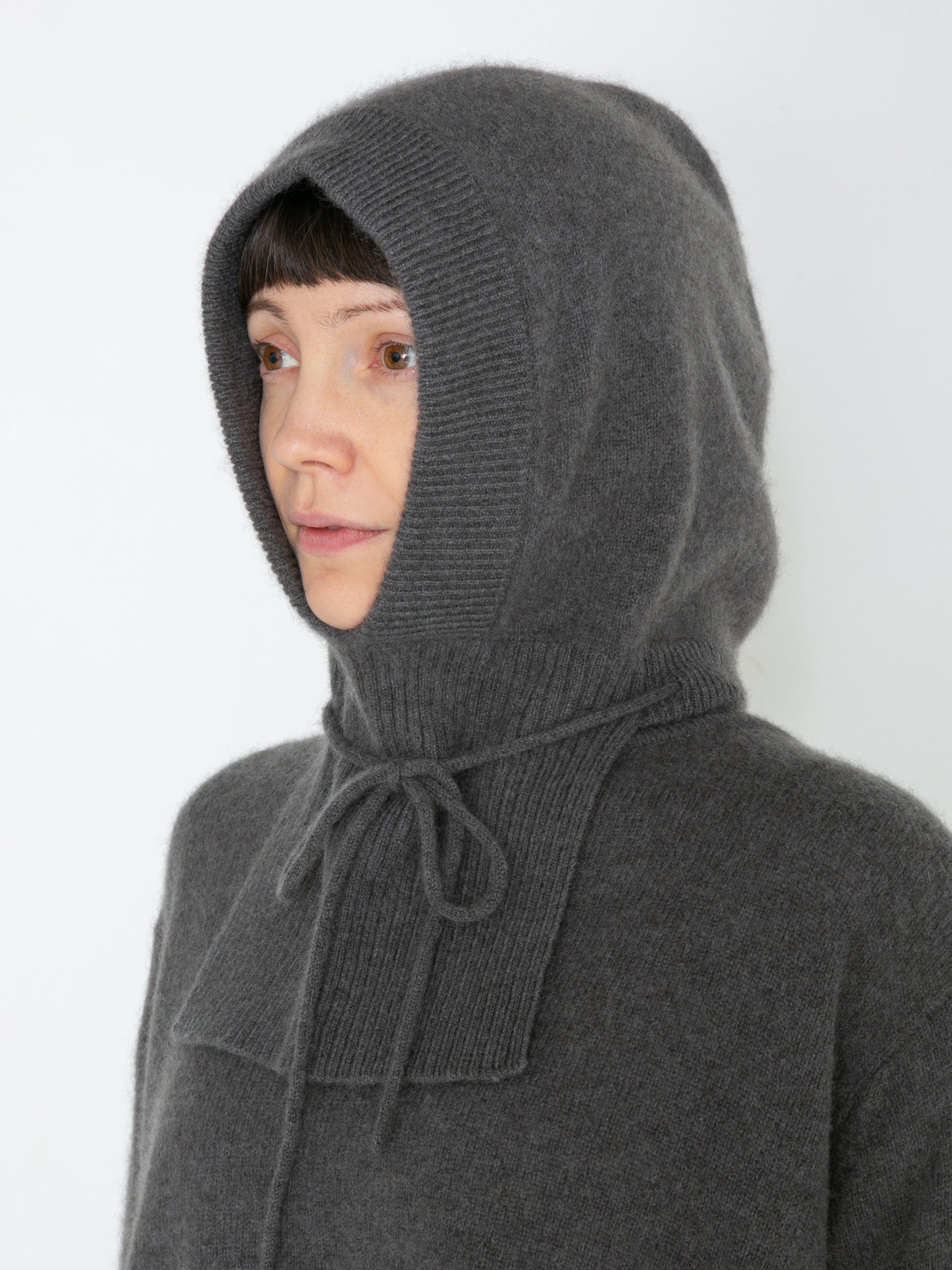 LOVER HOODED YAK WOOL KNIT AM-K0108 Gray