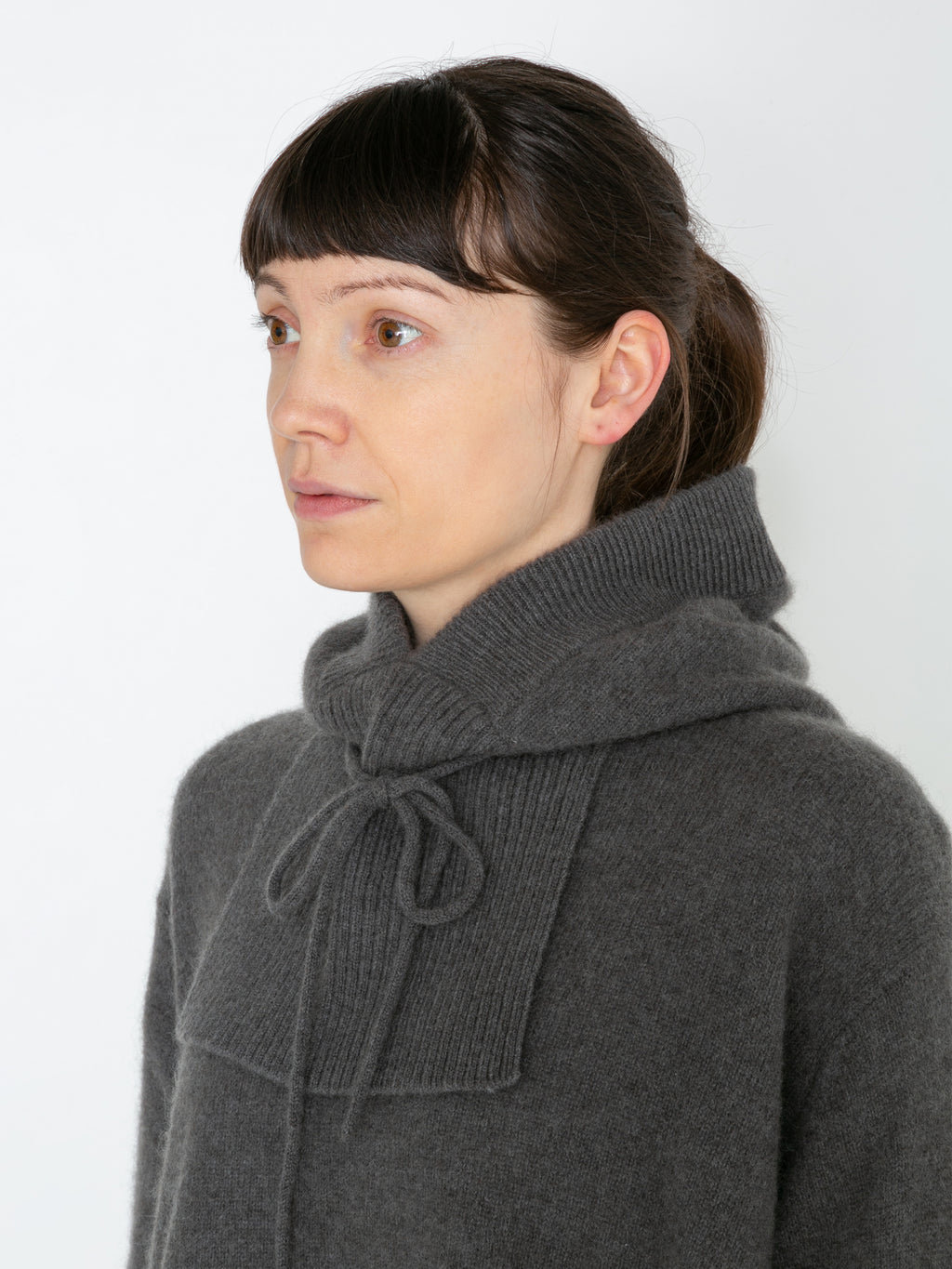 LOVER HOODED YAK WOOL KNIT AM-K0108 Gray