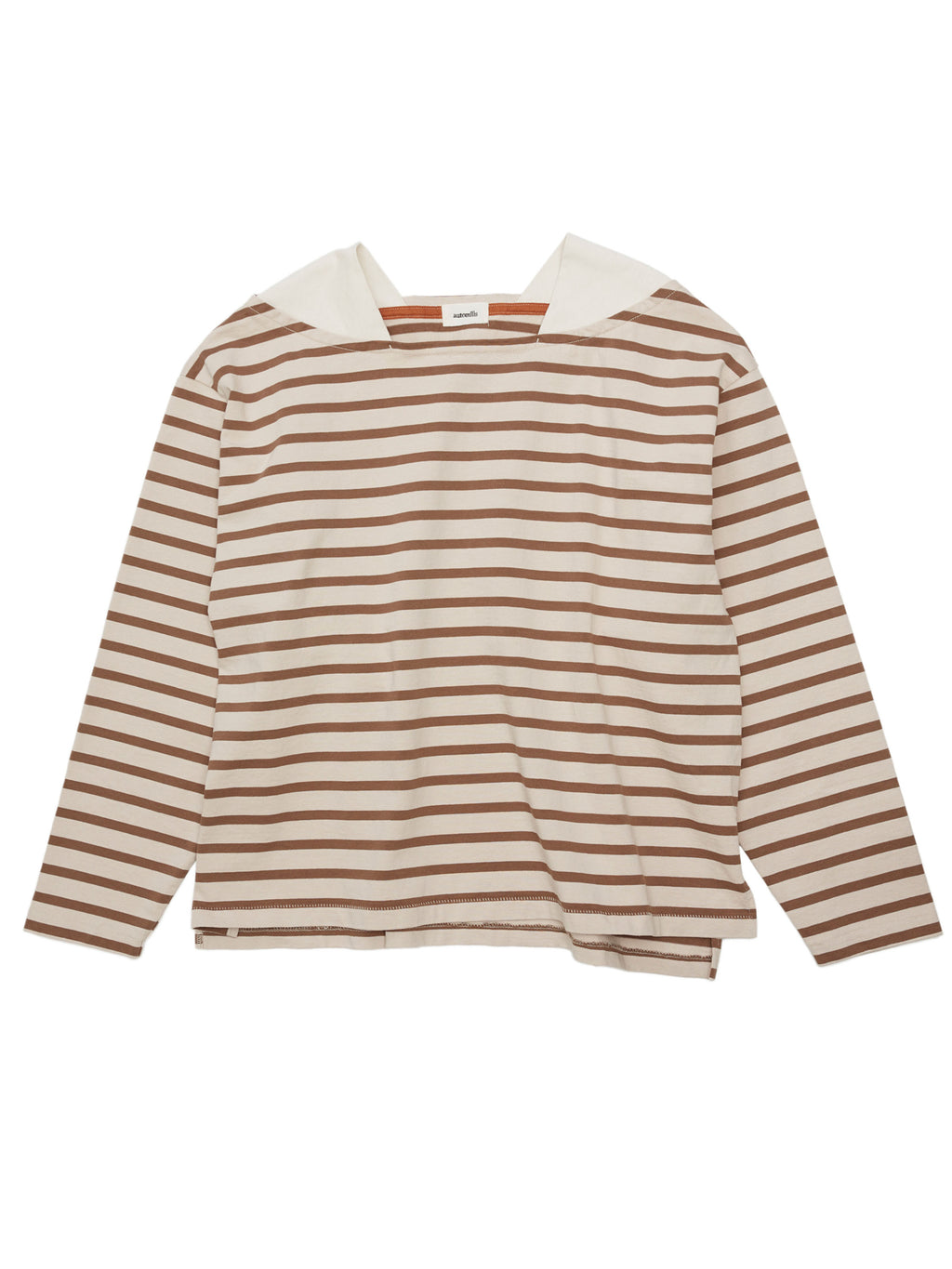 BAGGY BOAT L/S TEE COTTON BORDER JERSEY AM-C0201 Beige/Brown