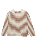 BAGGY BOAT L/S TEE COTTON BORDER JERSEY AM-C0201 Beige/Brown