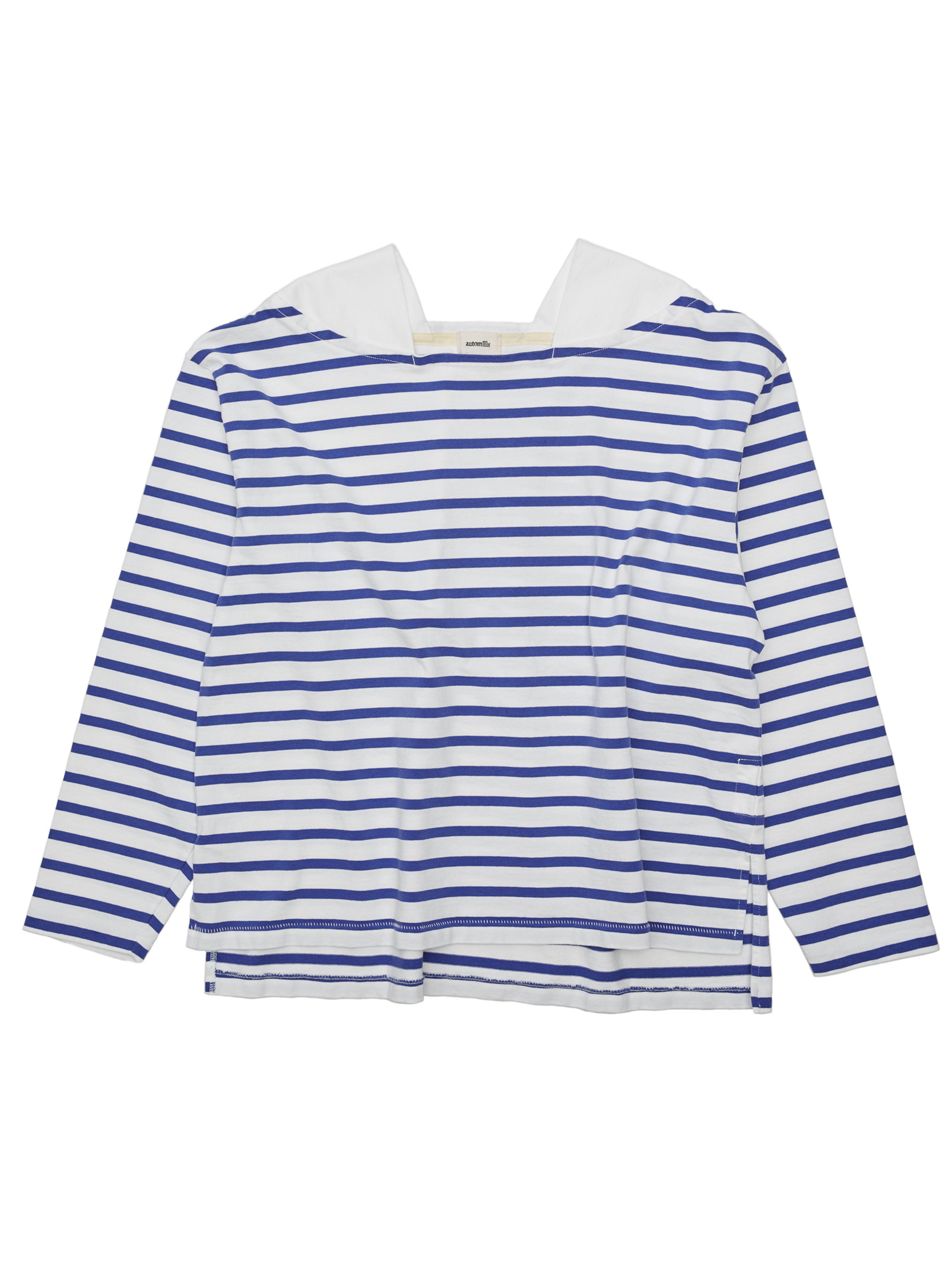 BAGGY BOAT L/S TEE COTTON BORDER JERSEY AM-C0201 White/Blue