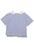 BAGGY BOAT S/S TEE COTTON BORDER JERSEY AM-C0202 White/Blue