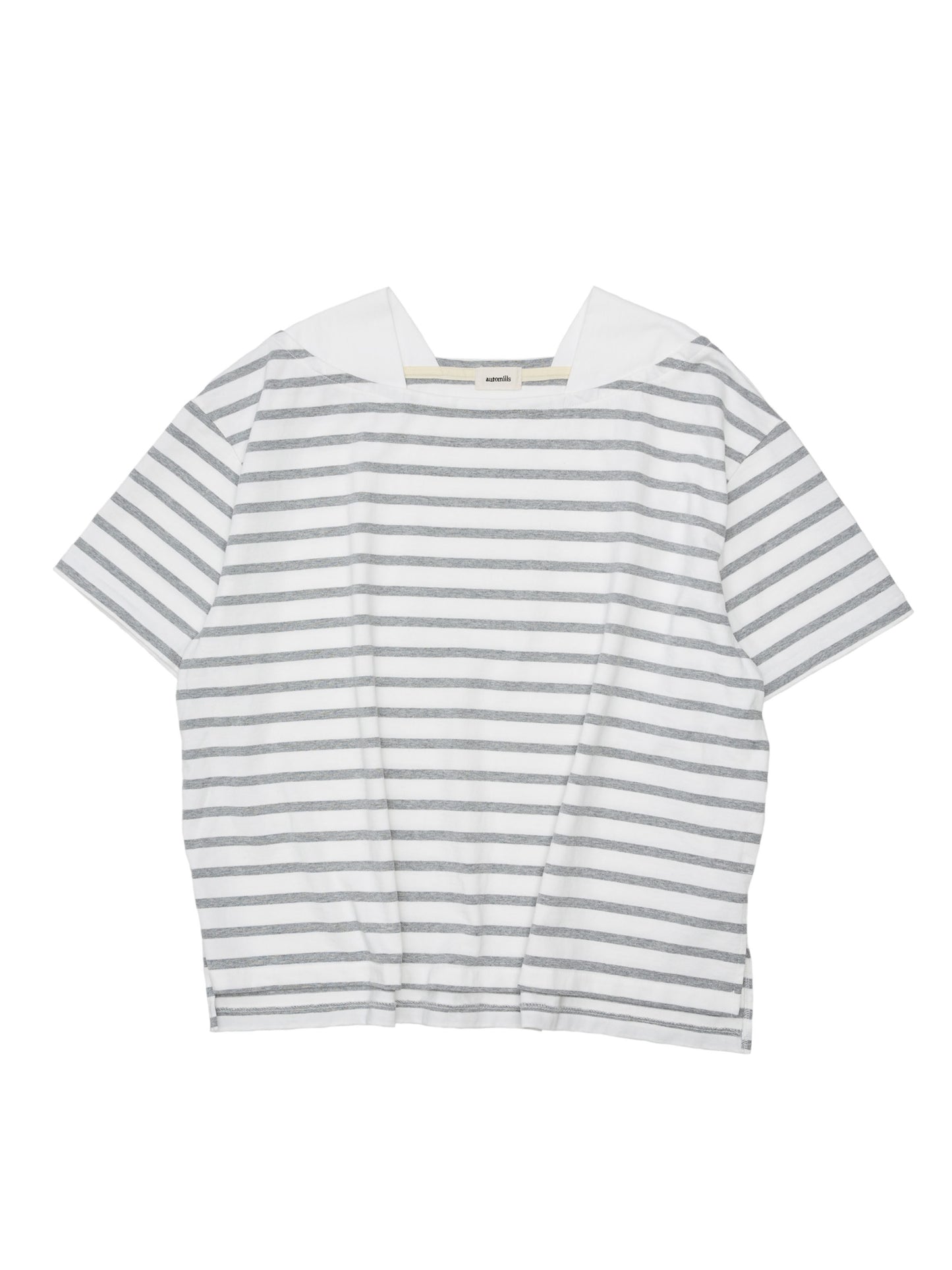 BAGGY BOAT S/S TEE COTTON BORDER JERSEY AM-C0202 White/Gray