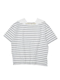 BAGGY BOAT S/S TEE COTTON BORDER JERSEY AM-C0202 White/Gray