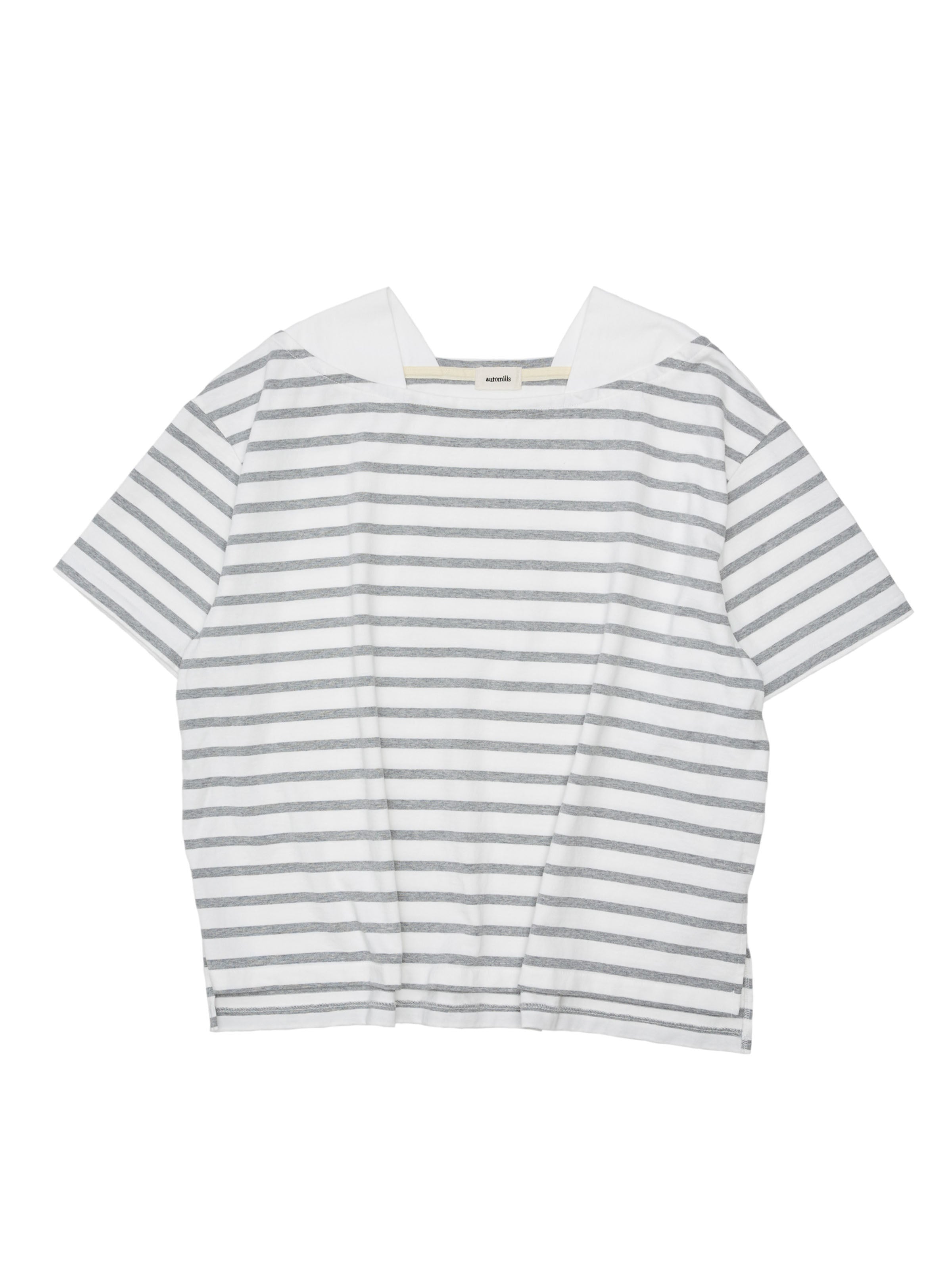 BAGGY BOAT S/S TEE COTTON BORDER JERSEY AM-C0202 White/Gray