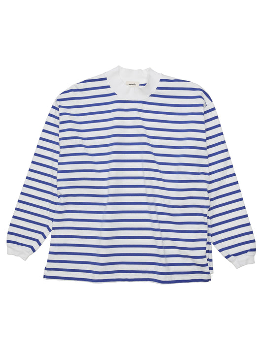 BAGGY L/S TEE COTTON BORDER JERSEY AM-C0203 White/Blue