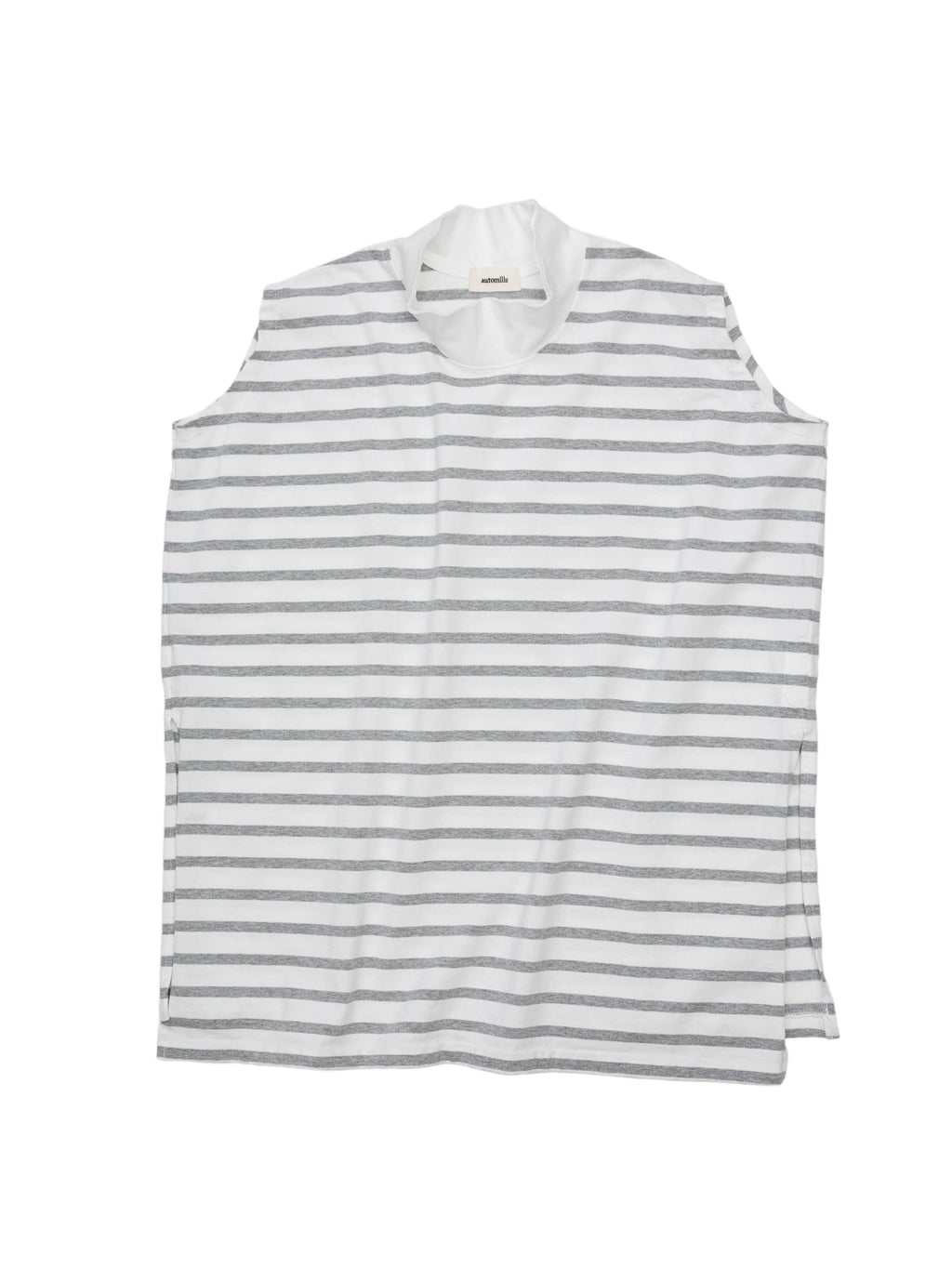 BAGGY N/S TEE COTTON BORDER JERSEY AM-C0204 White/Gray
