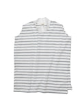BAGGY N/S TEE COTTON BORDER JERSEY AM-C0204 White/Gray