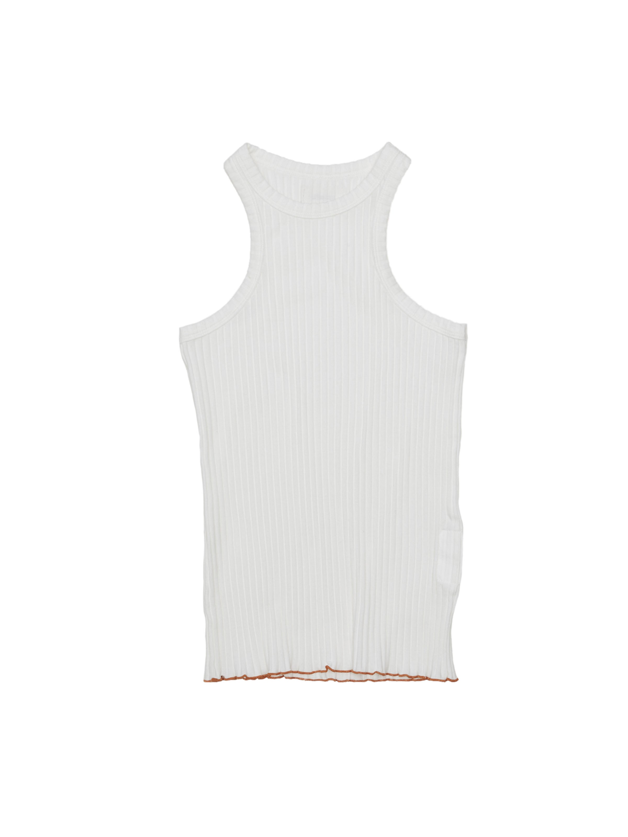 LOVER TANK TOP RIB STRETCH JERSEY AM-C0215 White