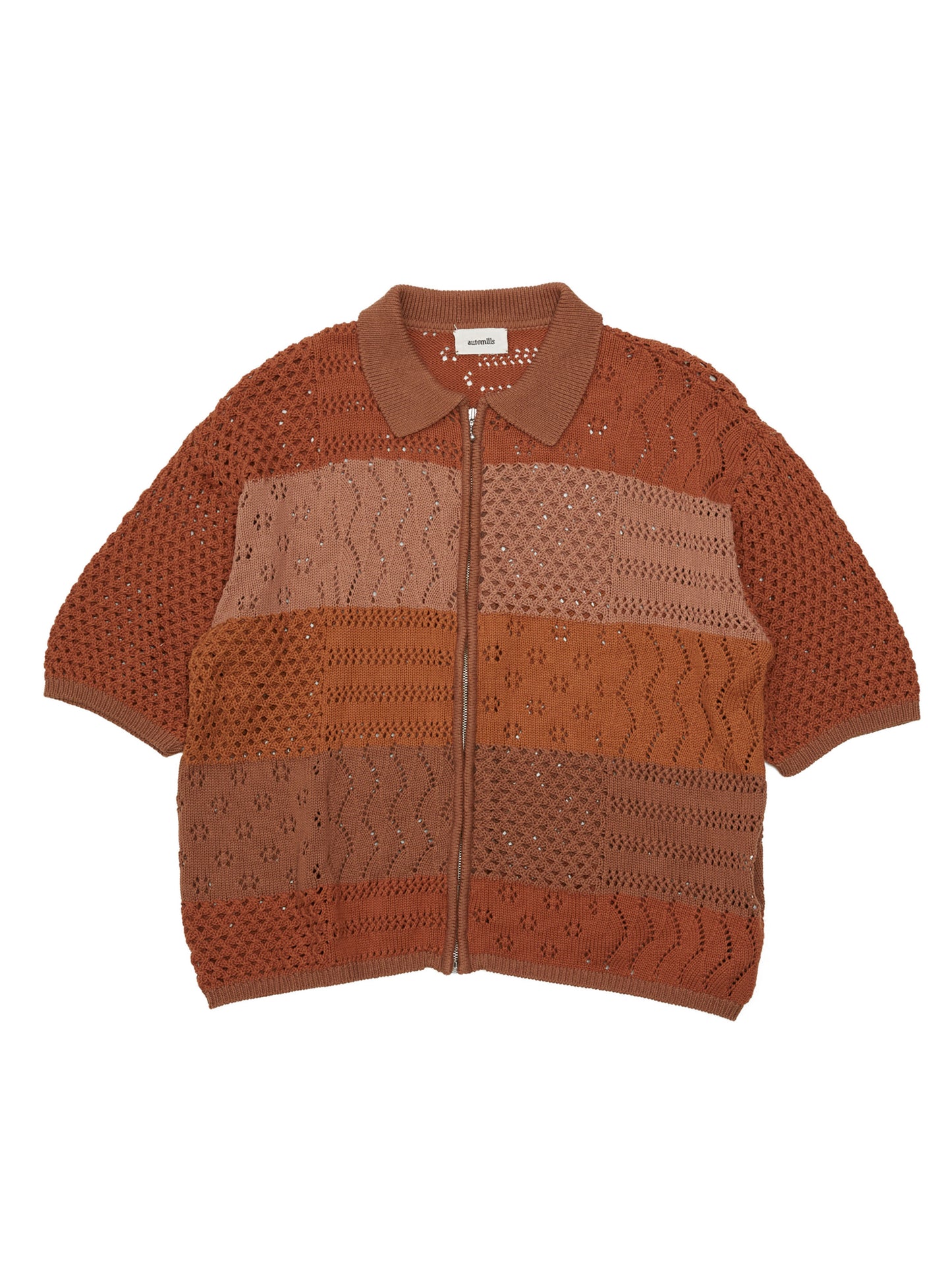 LOVER ZIP POLO SS COTTON YARN AM-K0201 Brown