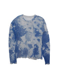 GRATEFUL TOPS LS COTTON MIX YARN w/TIE DYE PRINTED AM-K0205 Gray